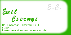 emil csernyi business card